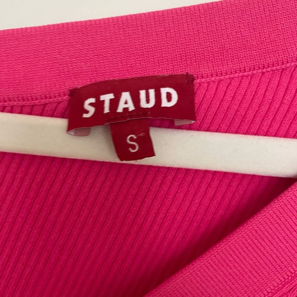 STAUD Pink Off-Shoulder Ribbed Top - Picture 4 of 6